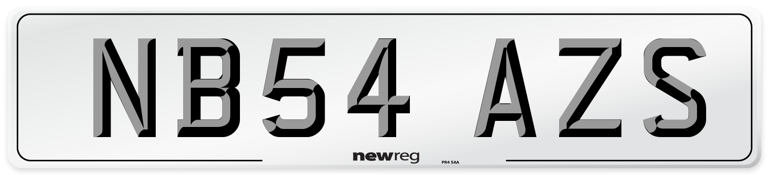 NB54 AZS Number Plate from New Reg